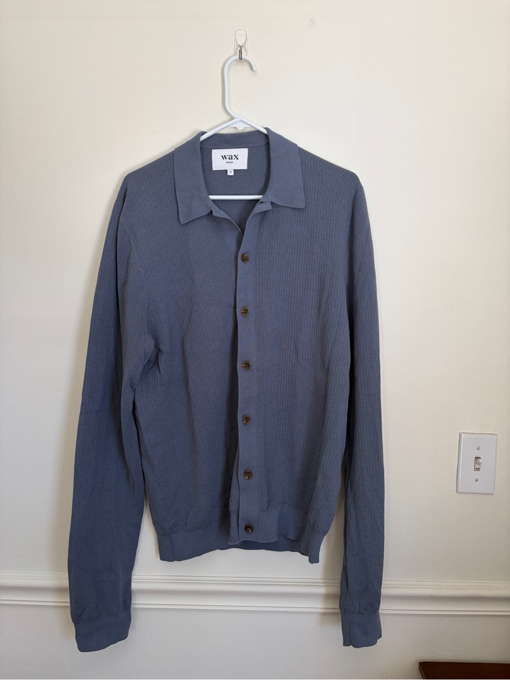 Wax Men’s Collared Button Cardigan in Slate Gray